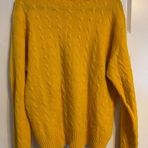 Polo Ralph Lauren Yellow Cashmere Cable Knit Sweater